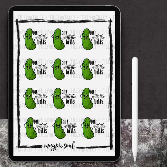 Dill With the Bills Pickle Planner Stickers
