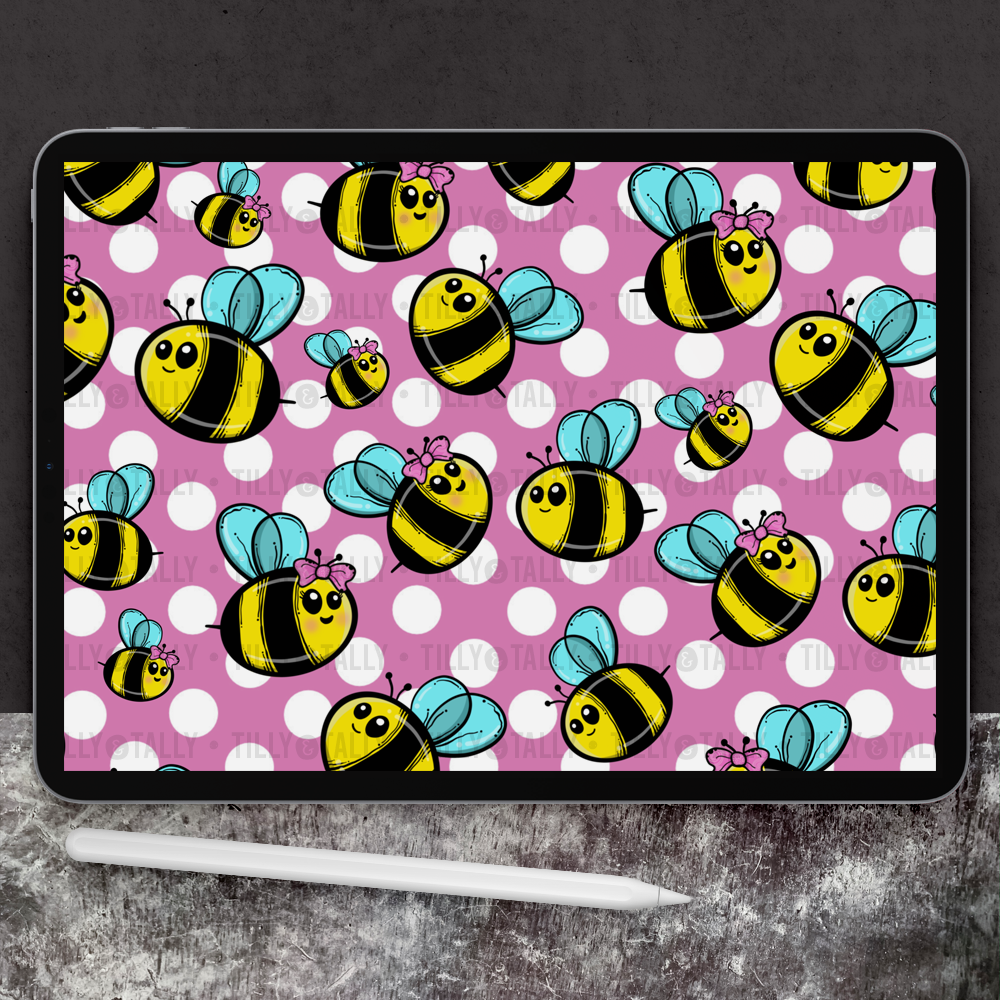 Polka Dot Bumble Bee Planner Dashboard Paper