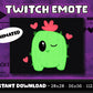 Cute Cactus Love Animated Twitch & Discord Emote