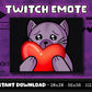 Purple Love Cat Twitch & Discord Emote