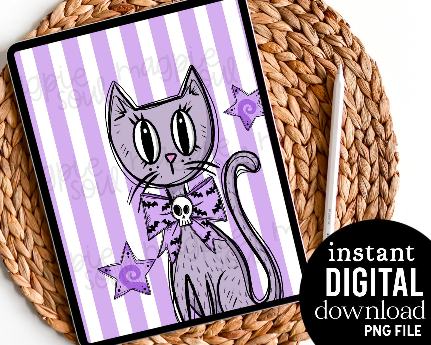 Purple Cat Pastel Halloween - Digital Pattern Paper