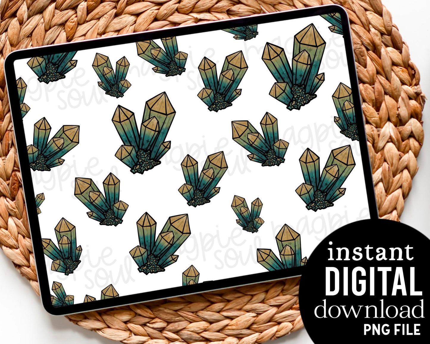 Ombre Crystals - Digital Pattern Paper