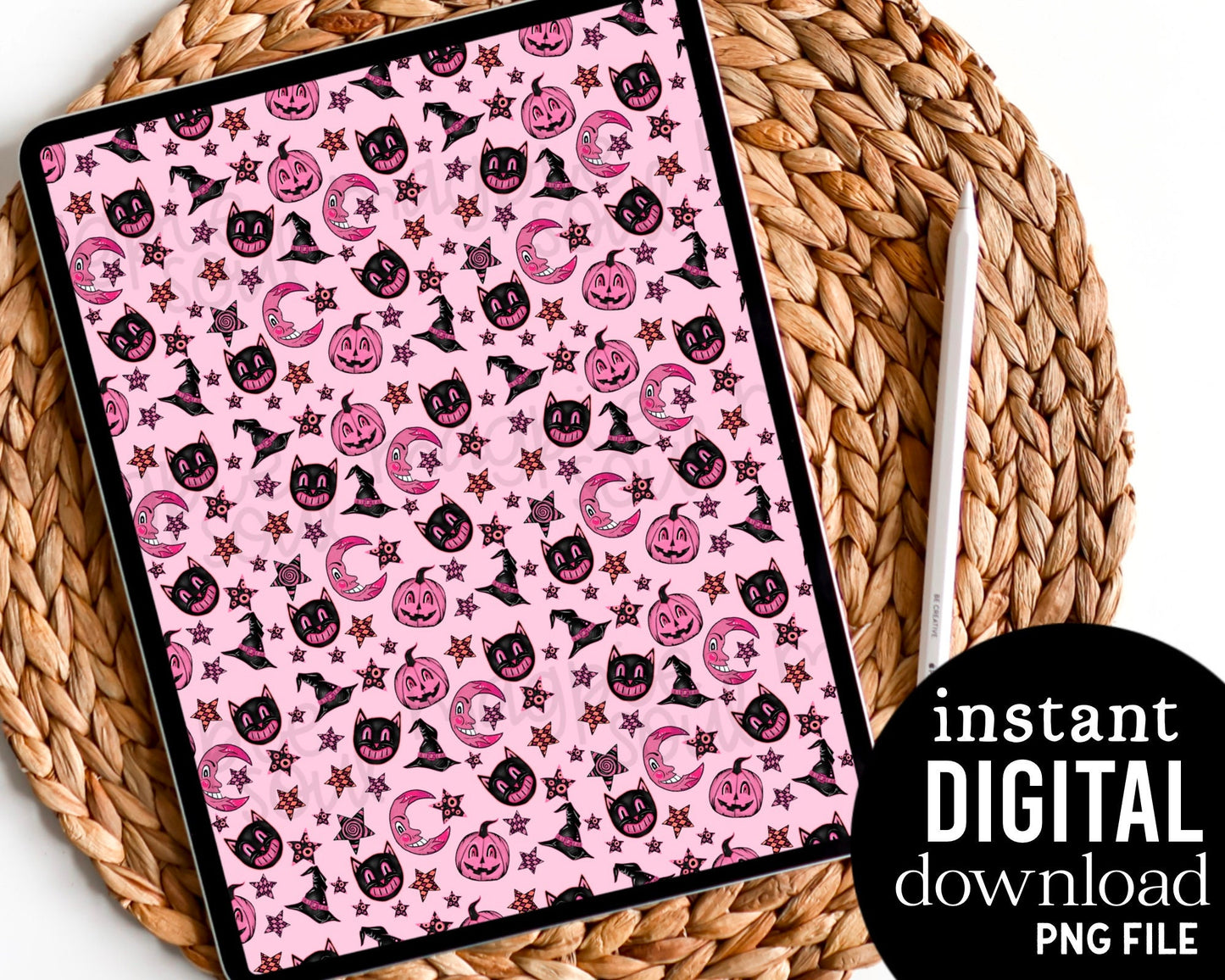 Pink Vintage Halloween - Digital Pattern Paper