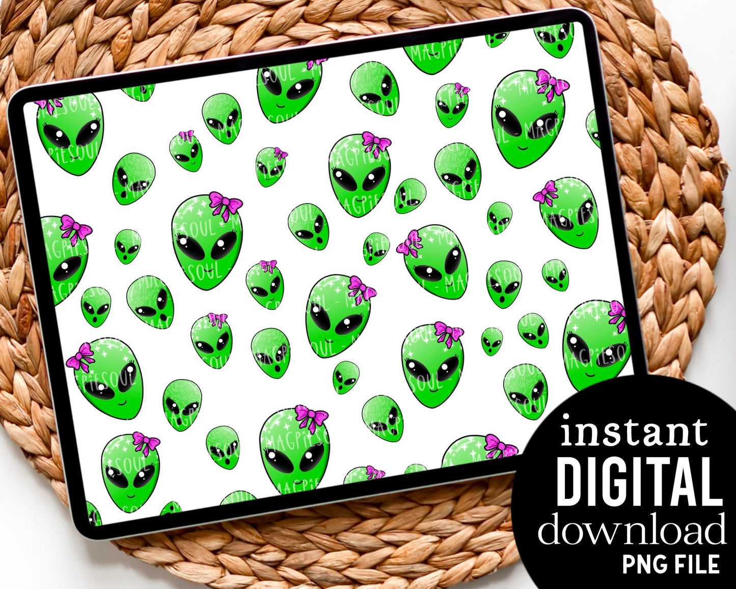 Spaced Out Alien - Digital Pattern Paper