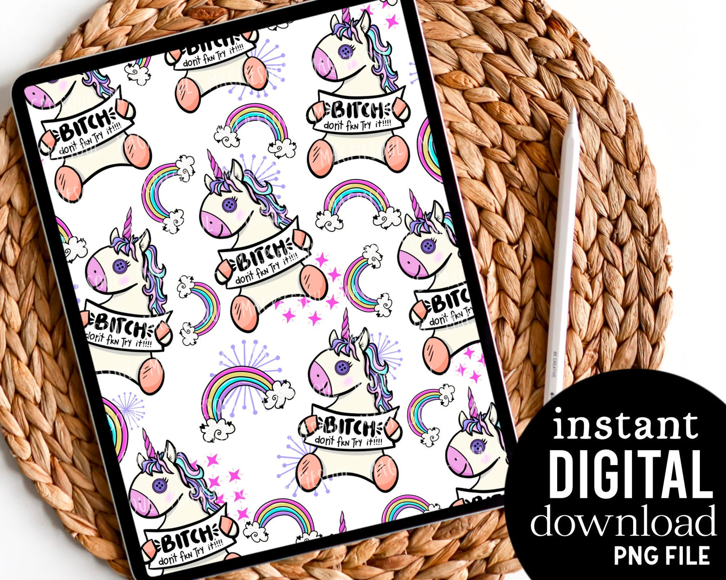 Unicorn Bitch - Digital Pattern Paper