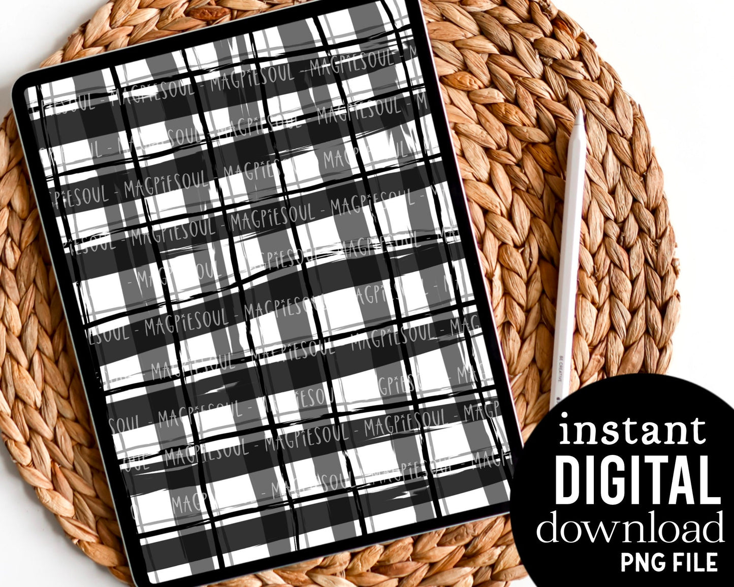 Black & White Plaid - Digital Pattern Paper