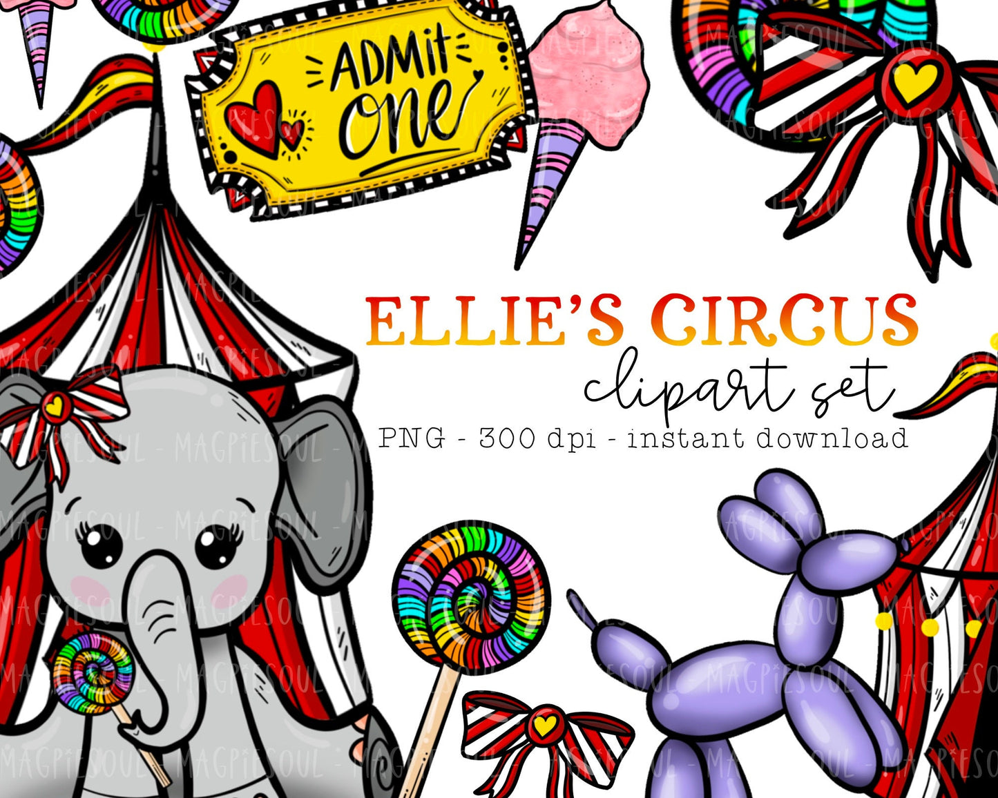 Ellie's Circus Clipart Bundle