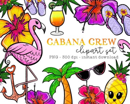 Cabana Crew Clipart Bundle