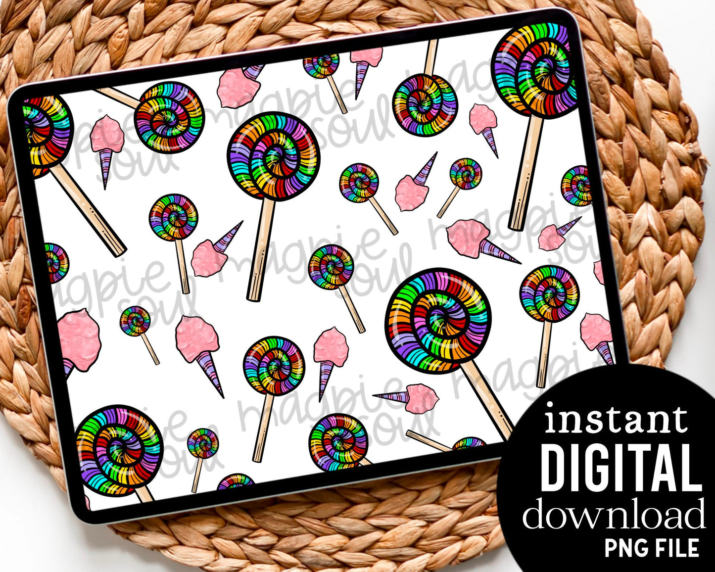 Lollipop & Cotton Candy - Digital Pattern Paper