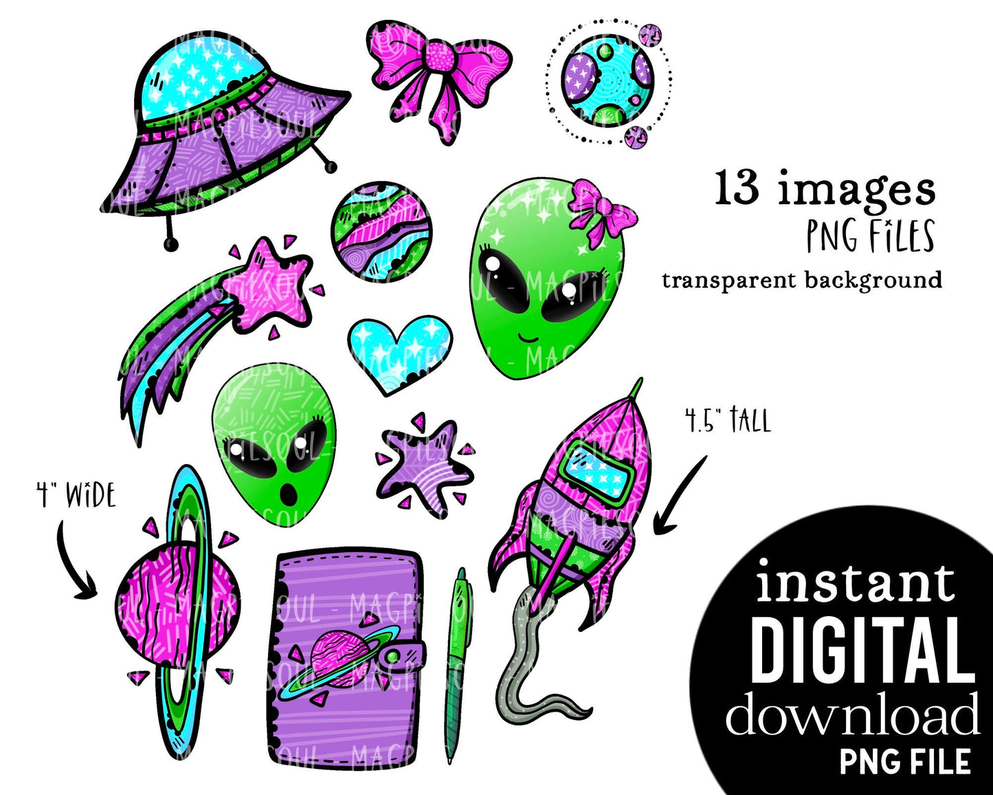 Spaced Out Clipart Bundle