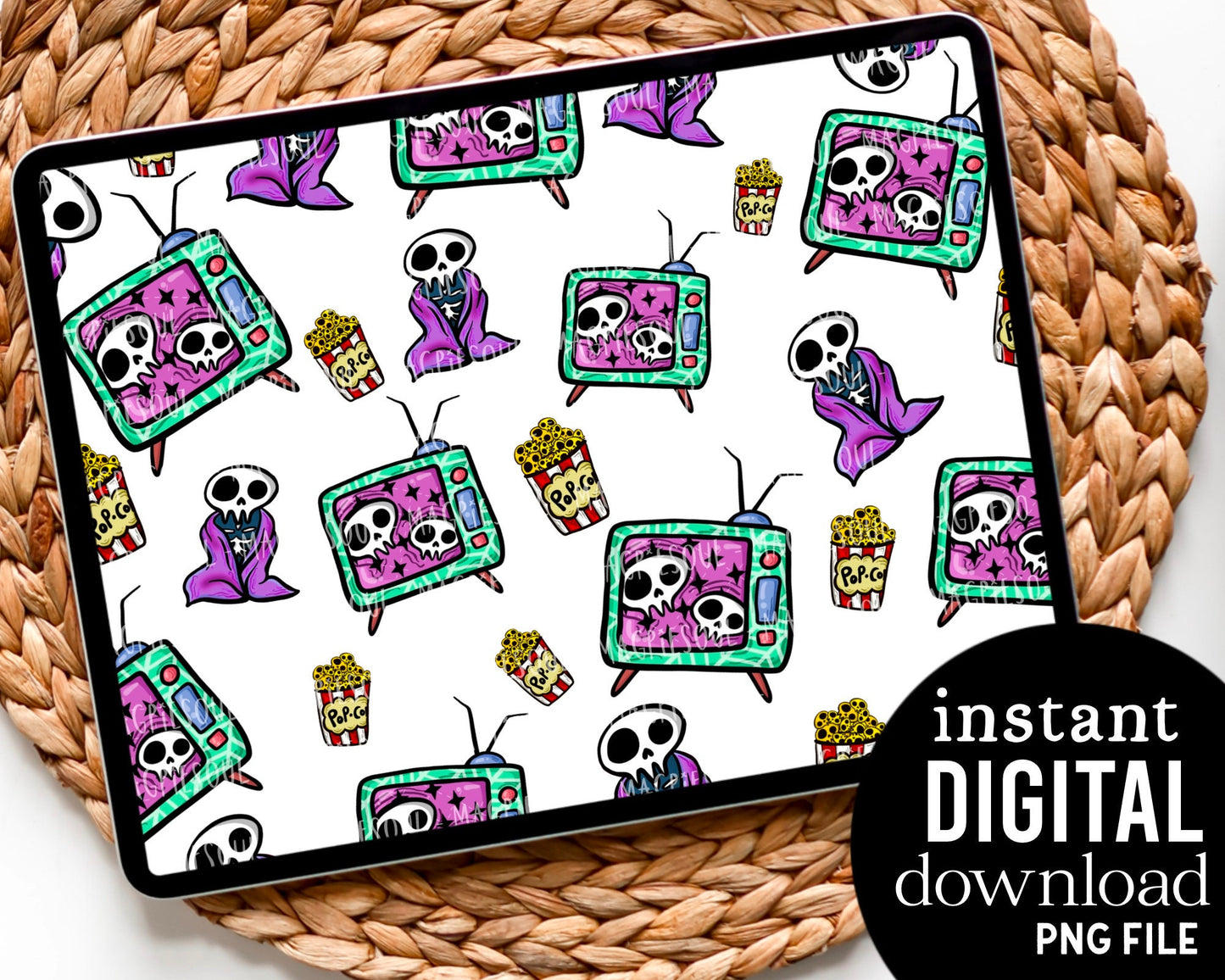 Bingefest Skeleton - Digital Pattern Paper