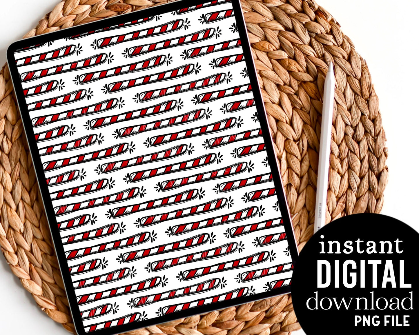 Candy Cane Christmas - Digital Pattern Paper