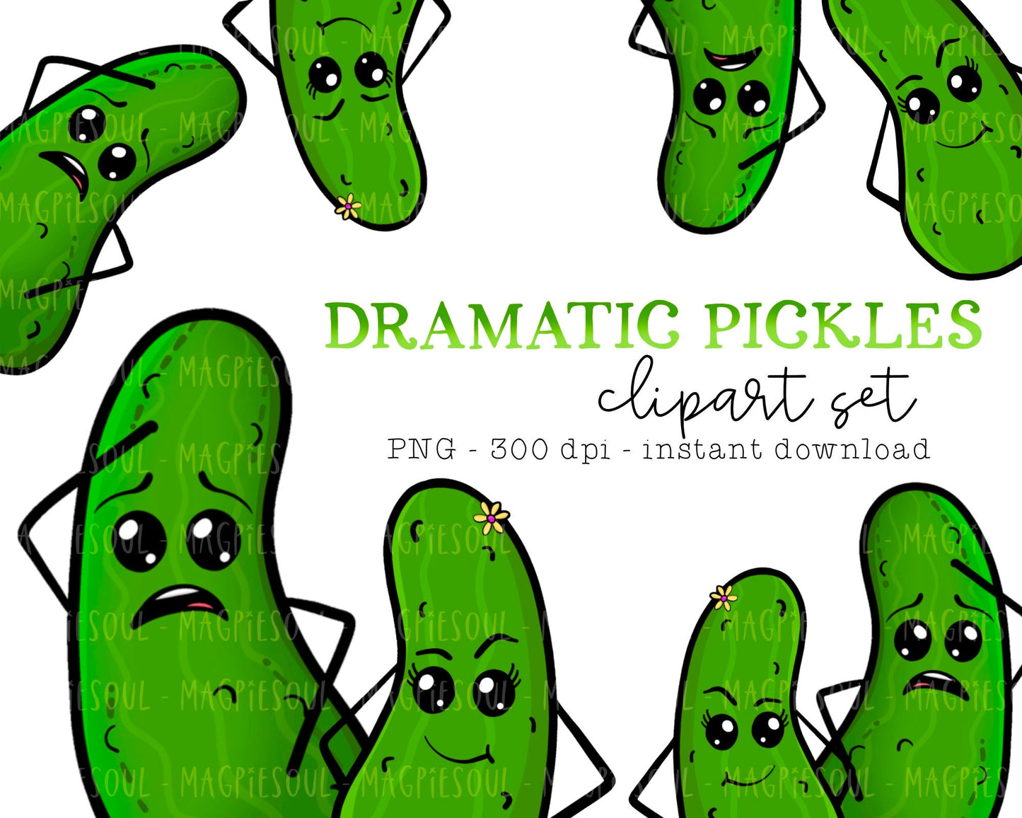 Dramatic Pickles Clipart Bundle