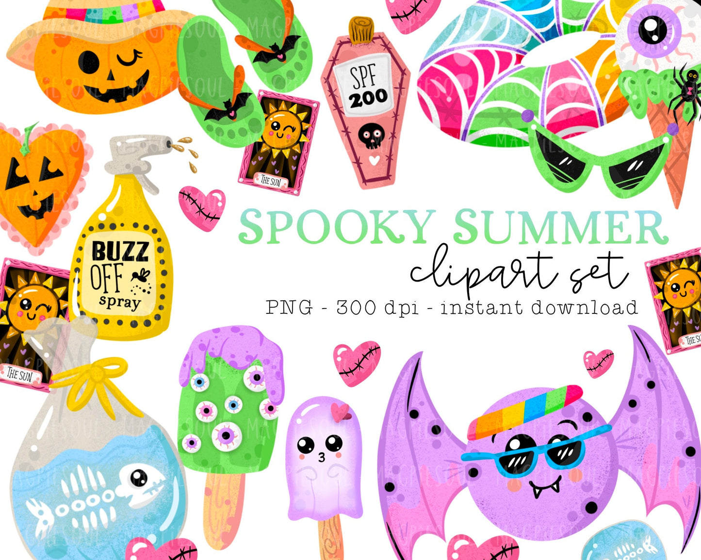 Spooky Summer Clipart Bundle