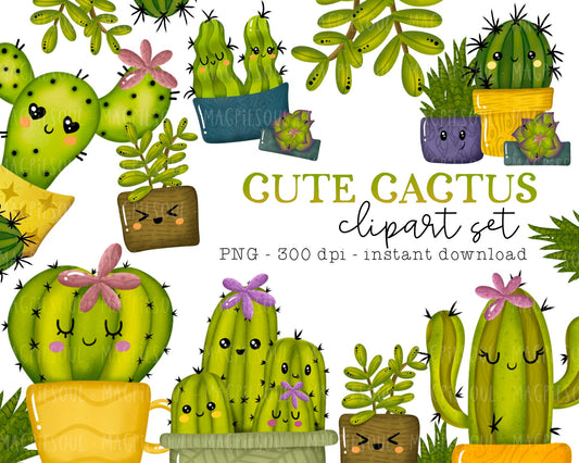 Cuce Cactus Clipart Bundle
