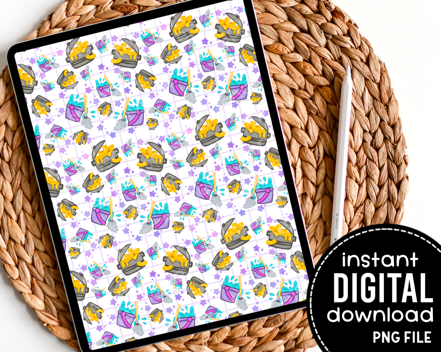 Macaroni & Mop Bucket - Digital Pattern Paper