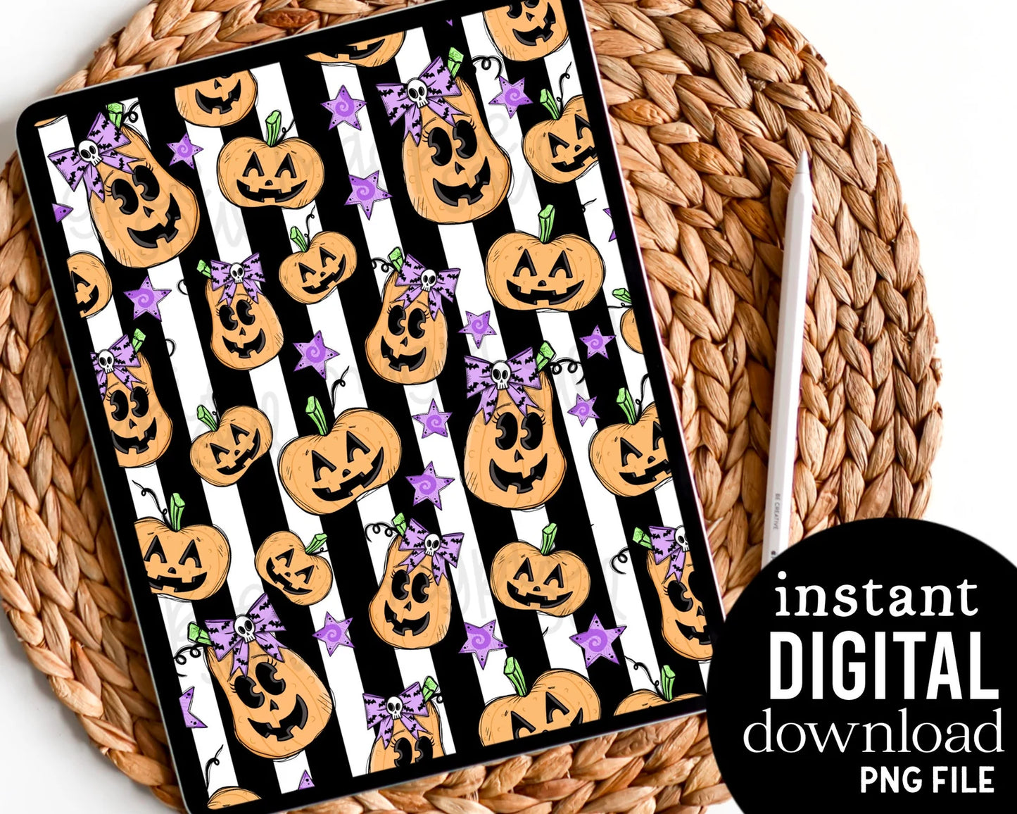 Pastel Halloween Pumpkins - Digital Pattern Paper
