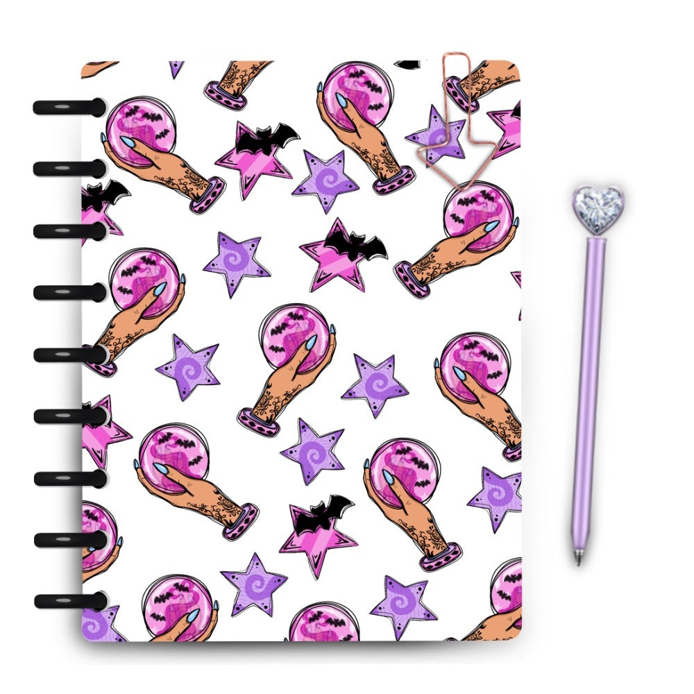 Crystal Balls & Bats Pastel Halloween Laminated Planner Cover