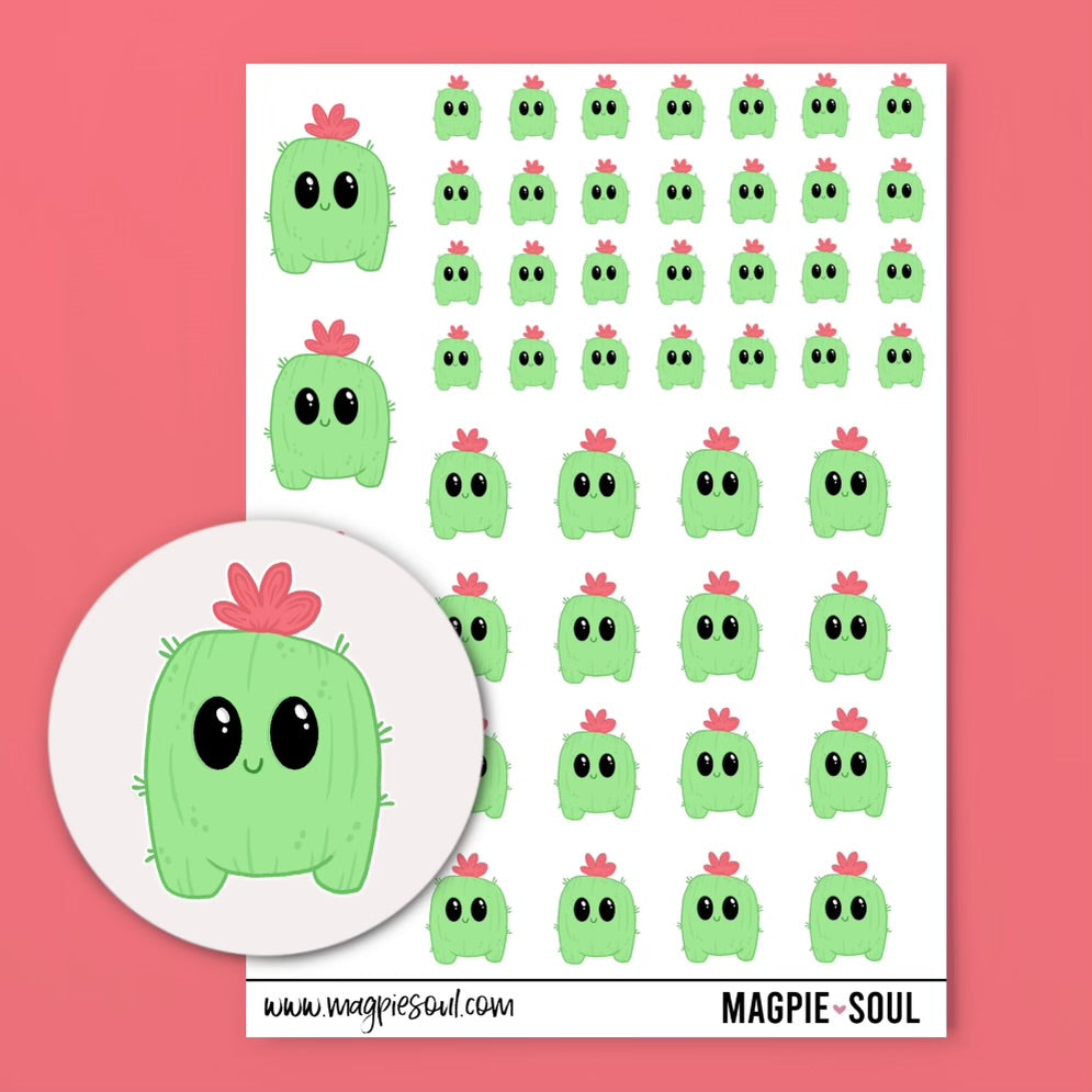 Kawaii Cactus Planner Stickers