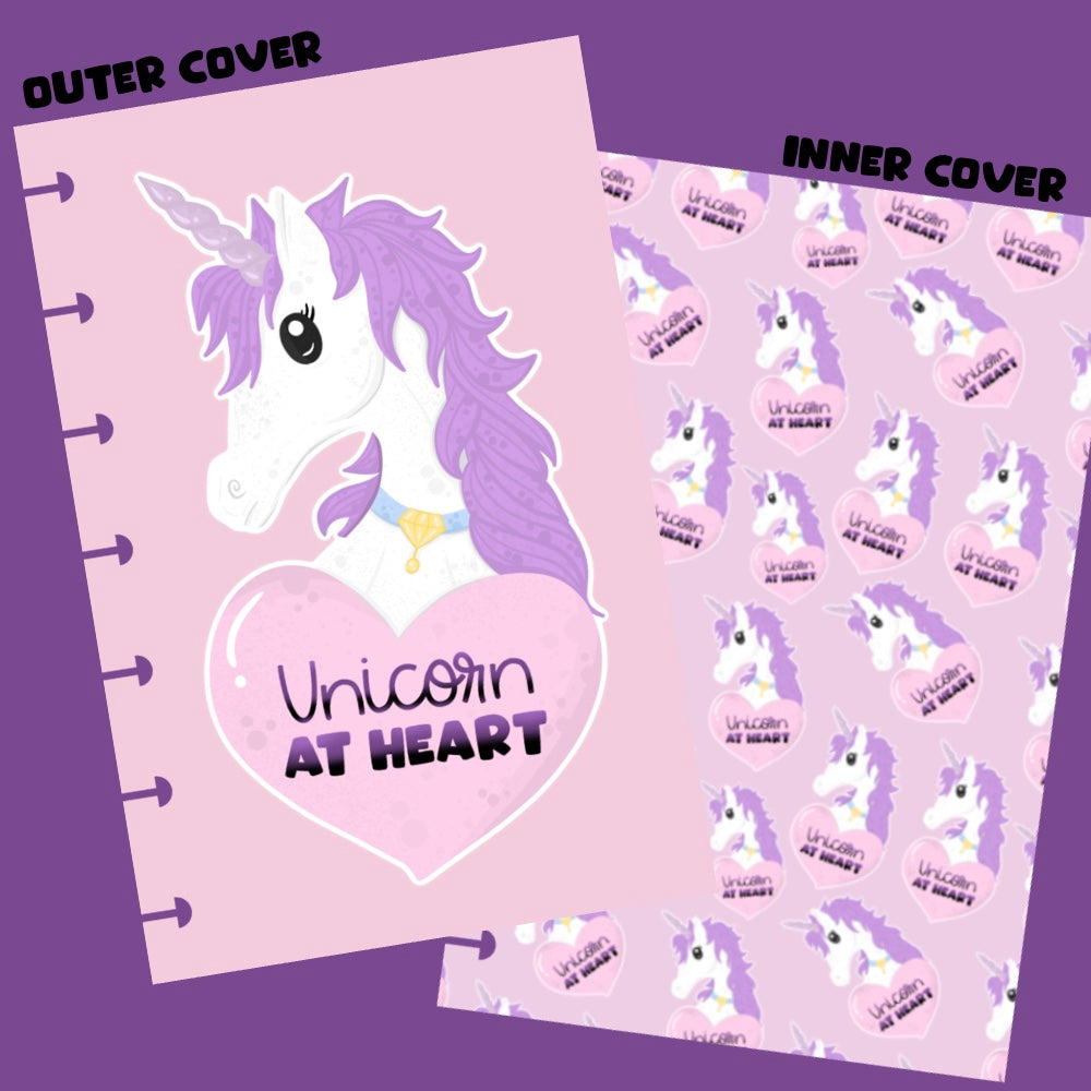 Unicorn At Heart Laminated Planner Cover