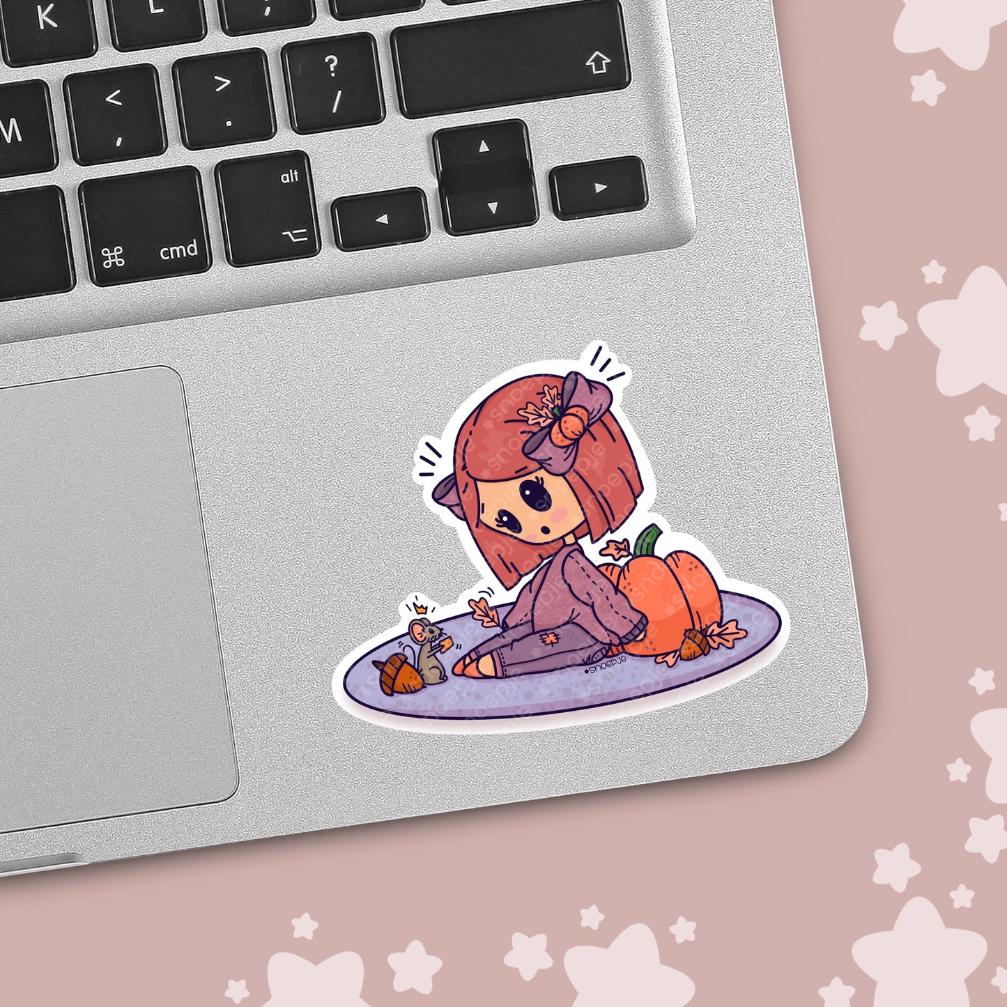 Kawaii Girl with Mouse Sticker