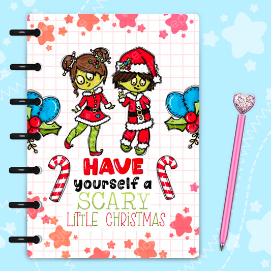 cute little christmas zombies with stars laminated discbound planner cover by magpiesoul