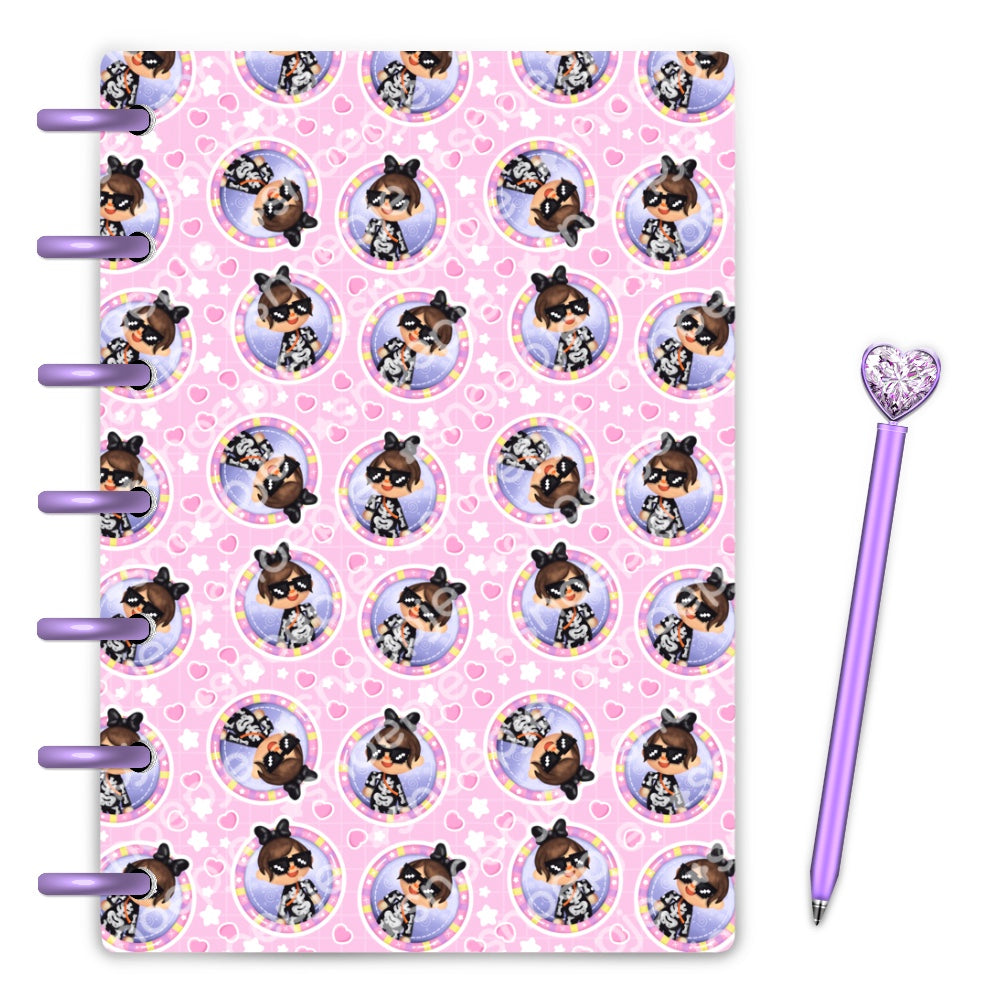ACNH Inspired Halloween pink laminated discbound planner covers