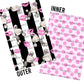 Striped Poodle Kisses Laminated Planner Cover