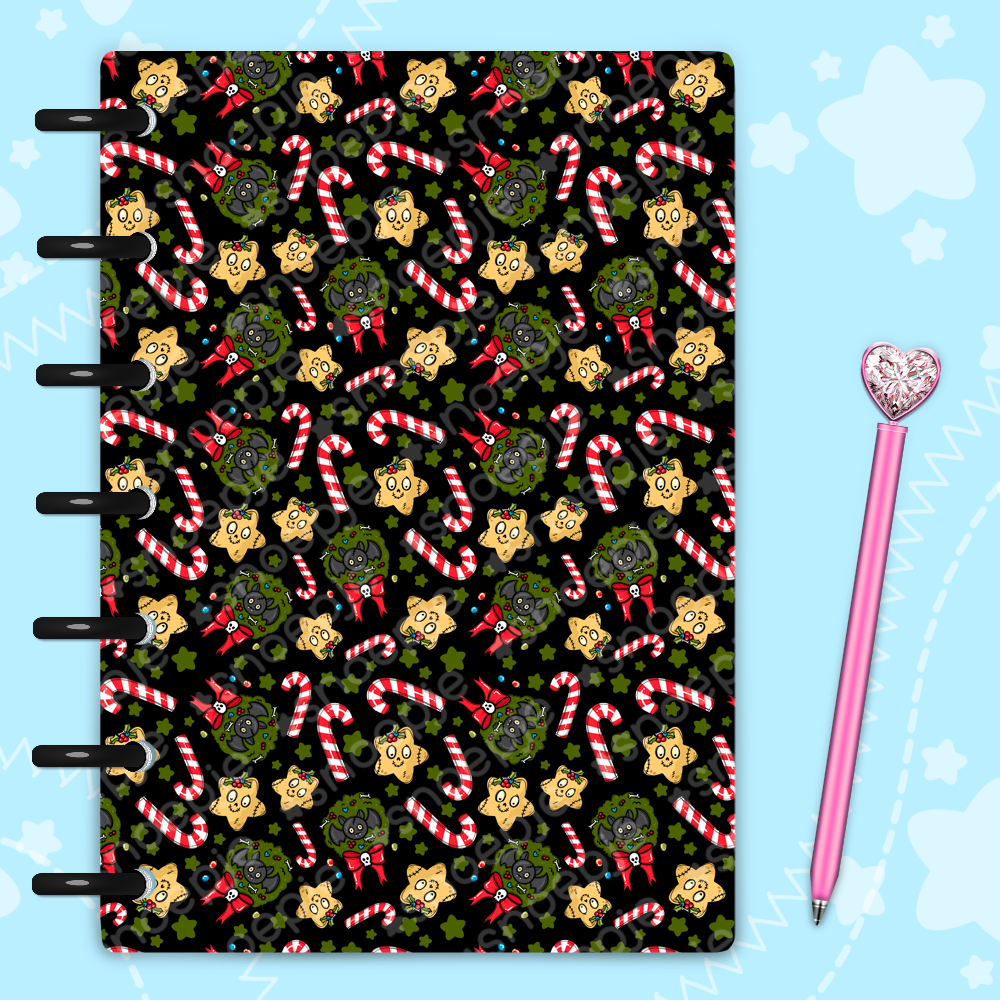 Spooky Christmas Elf Reversible Laminated Planner Cover