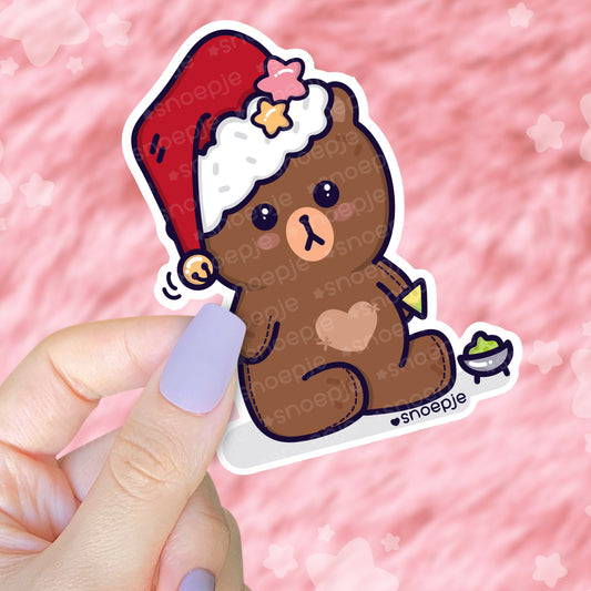 Kawaii Christmas Teddy Bear Sticker