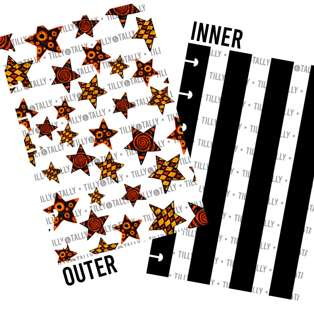 Vintage Halloween Stars Laminated Planner Cover