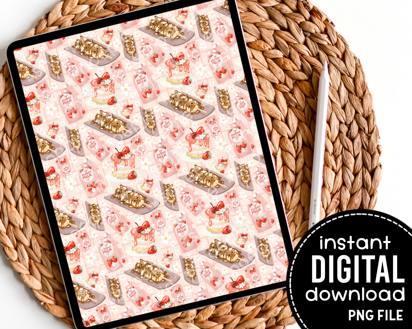 Cute Kawaii Sweets - Digital Pattern Paper