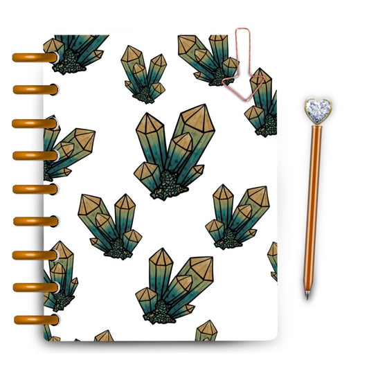 Ombré crystal cluster boho inspired planner cover set discbound