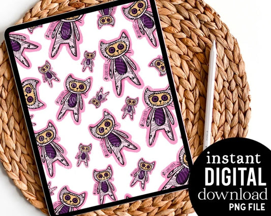 Game Over Kitty - Digital Pattern Paper