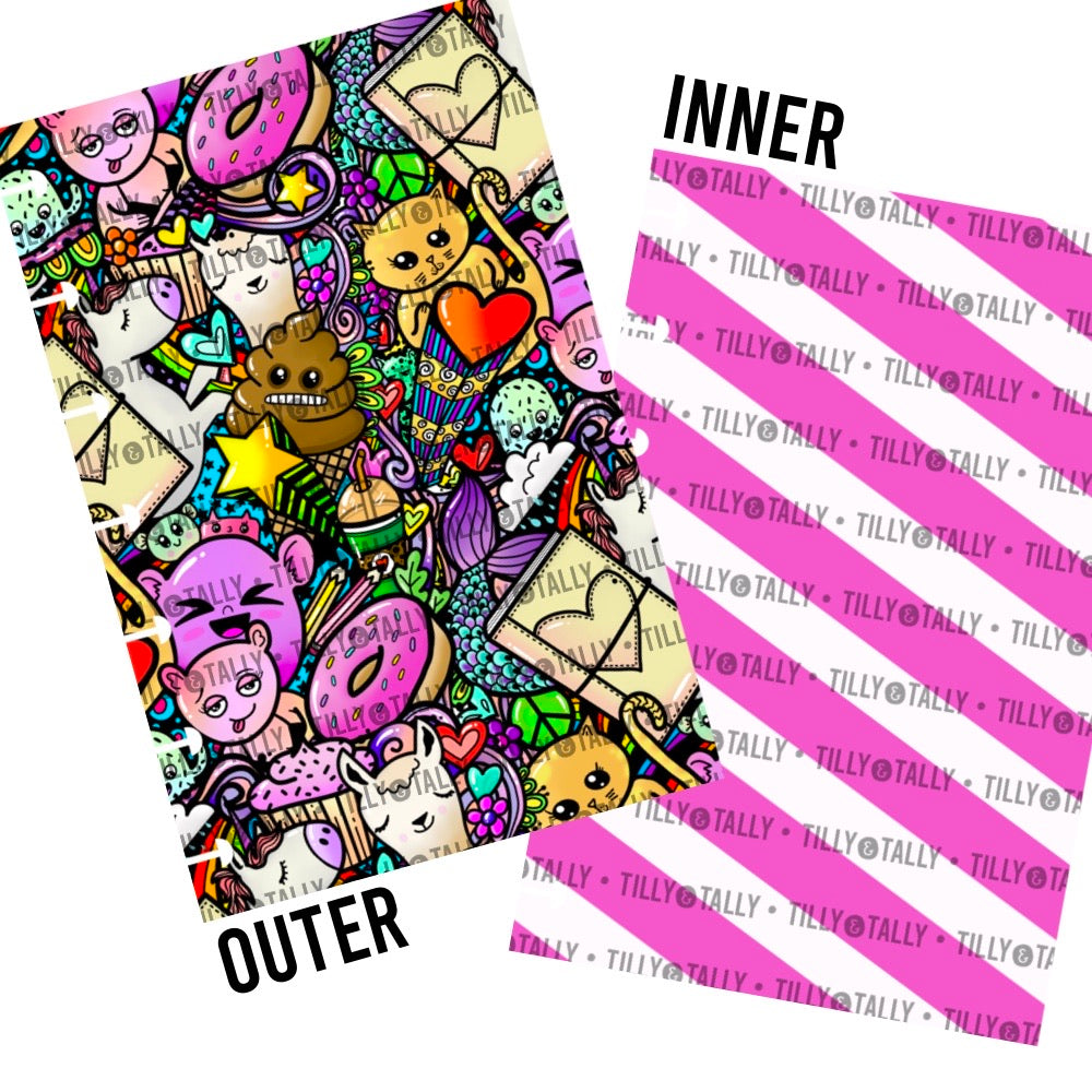 Kawaii Doodle Buddies Laminated Planner Cover