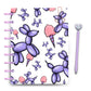 purple balloon dogs and pink cotton candy laminated discbound planner cover with diamond ink pen and lavender discs