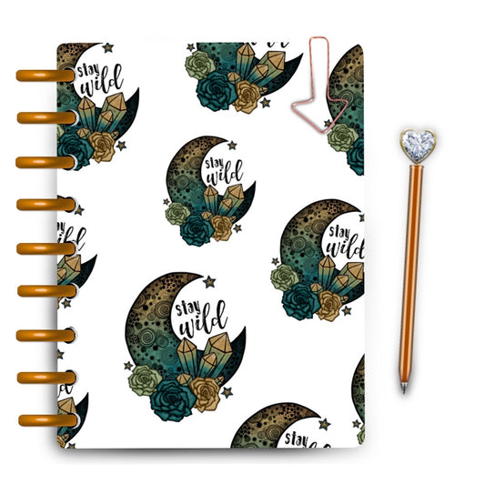 Stay wild moon with ombré crystals in teal and brown tones by magpiesoul for laminated planner covers