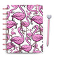 bright pink flamingo patterned laminated discbound planner cover