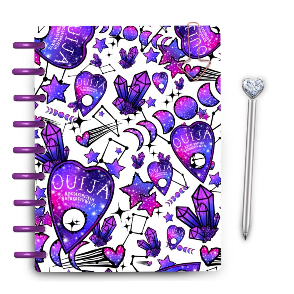 Purple Galaxy Ouija Laminated Planner Cover