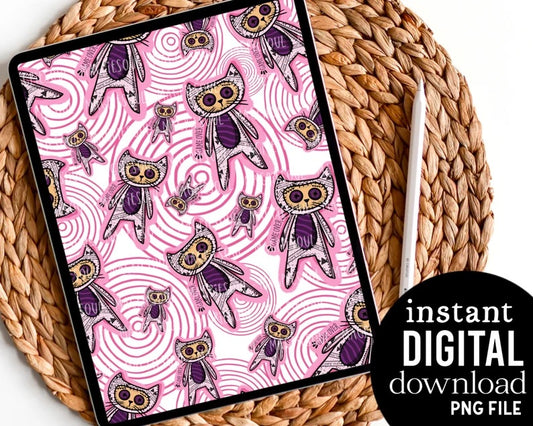 Gamer Kitty - Digital Pattern Paper