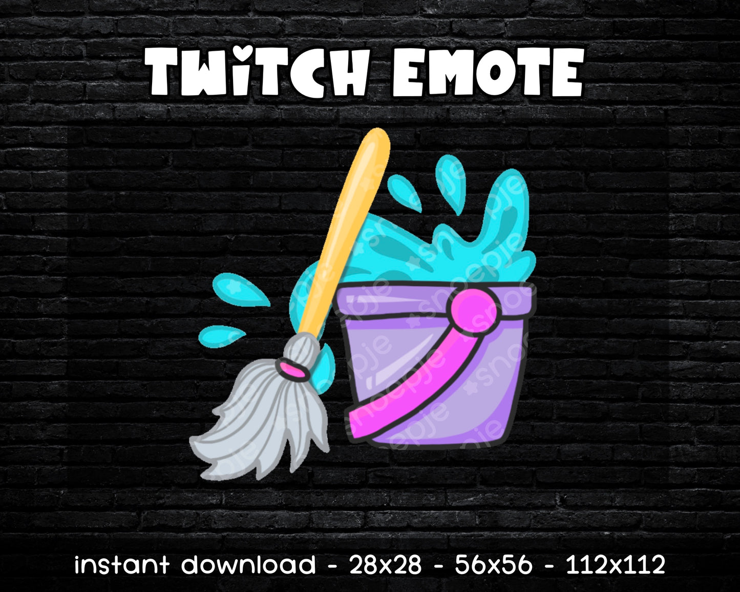 Bucket and a Mop - Twitch & Discord Emote