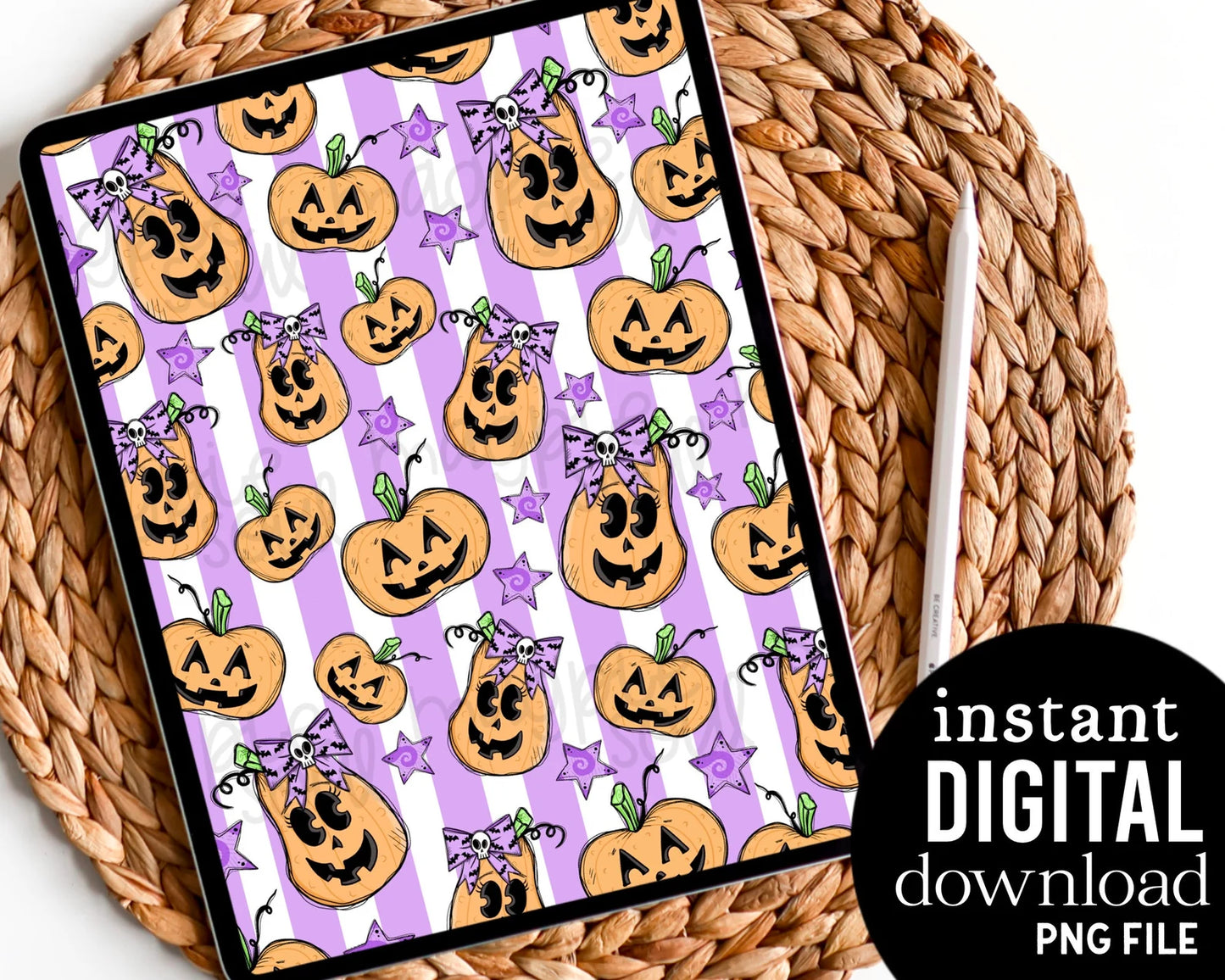 Happy Pumpkins Pastel - Digital Pattern Paper