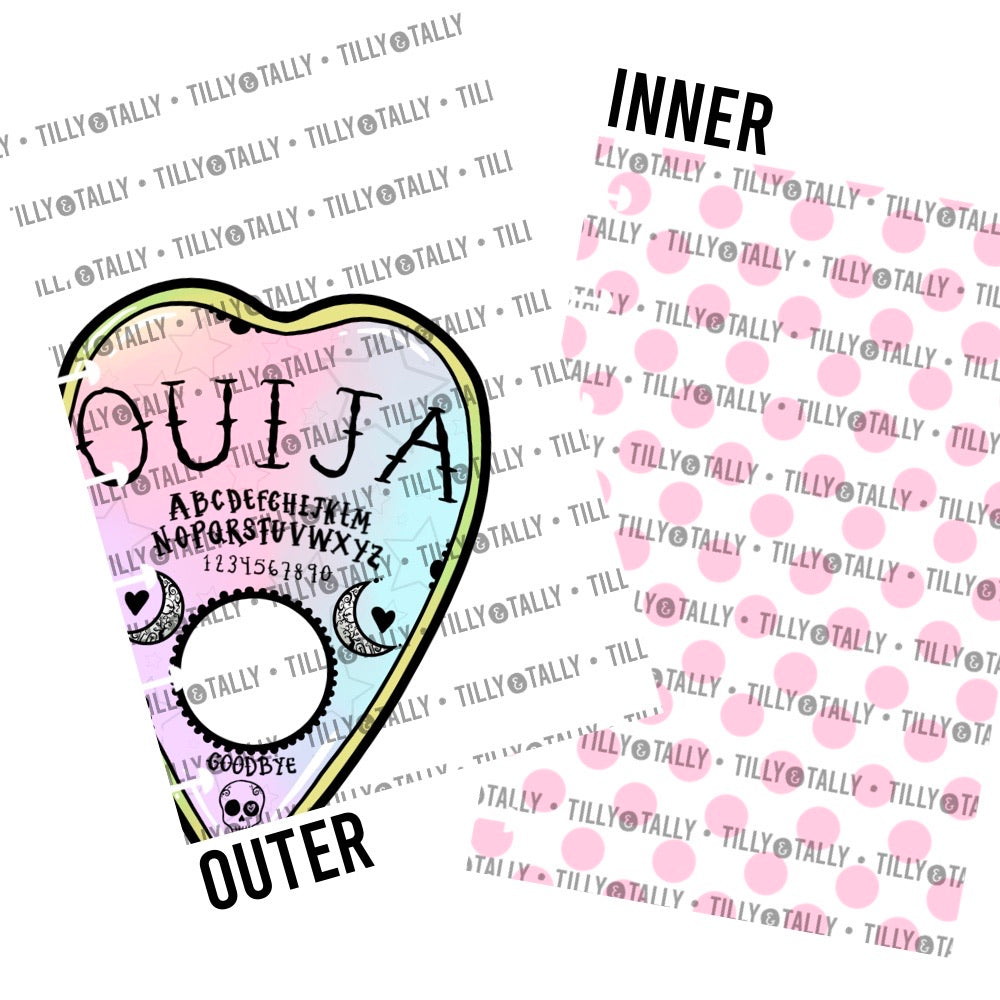 White & Pastel Ouija Laminated Planner Cover