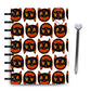 Vintage halloween cat faces tiled on laminated planner cover by magpiesoul 