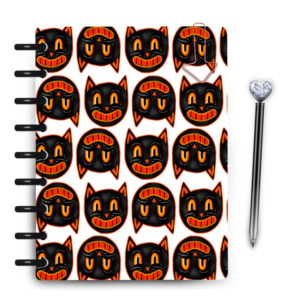 Vintage Halloween Cat Lamiated Planner Cover