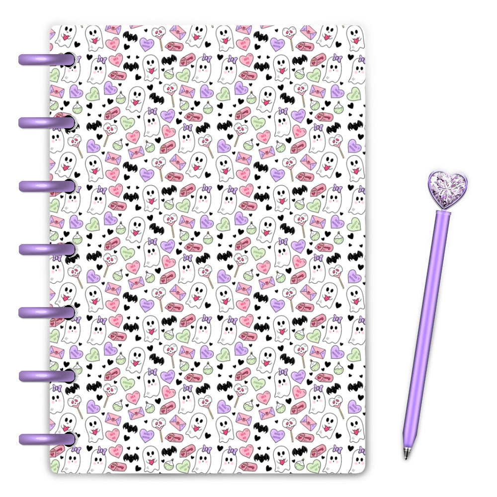 Valloween Spooky Confetti Valentine's Day Laminated Planner Cover