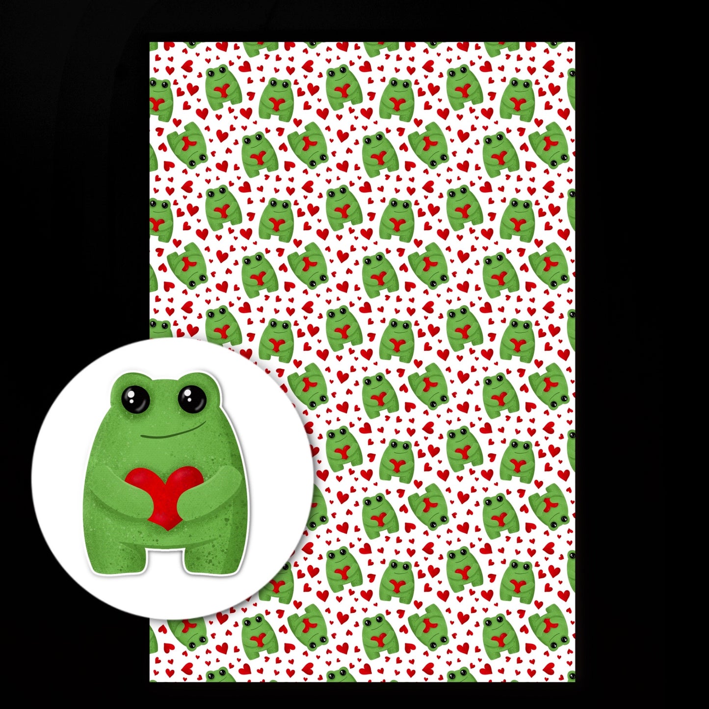 Kawaii Frog Love Planner Dashboard Paper