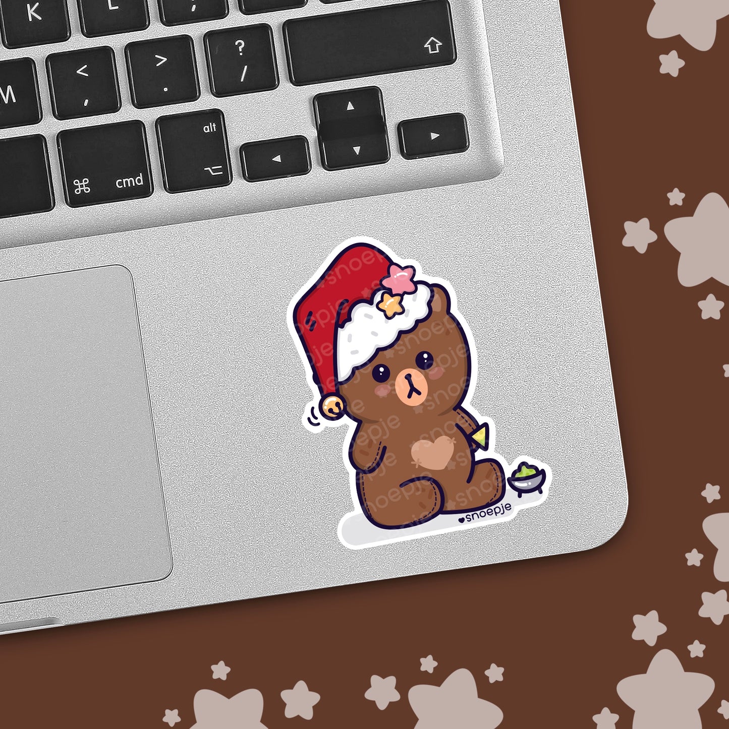 Kawaii Christmas Teddy Bear Sticker
