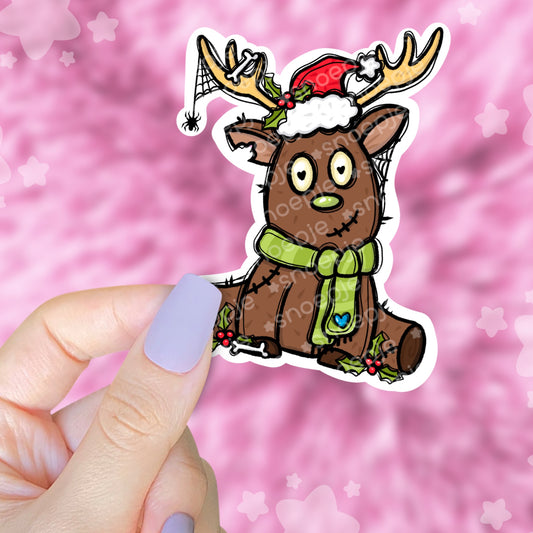Zombie Reindeer Christmas Sticker
