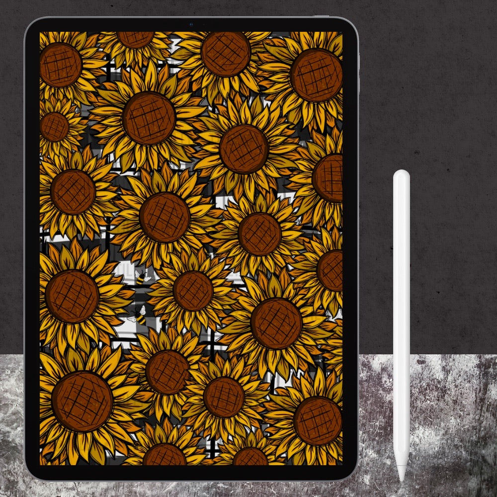 Sunflower Bouquet Plaid Planner Dashboard Paper